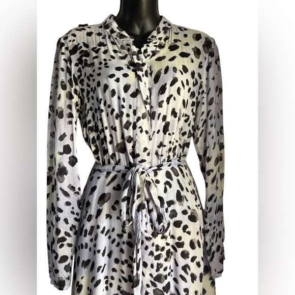 Cloth & Stone leopard print button down long sleeve maxi dress sz S - Picture 8 of 15